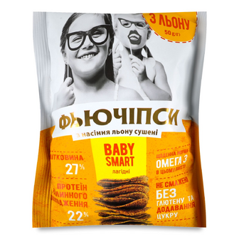 Чипси Лавка традицій Фьючіпси Baby Smart з насіння льону, 50г