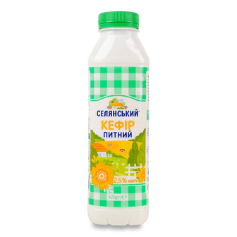 Кефір Селянський 2,5%, пляшка, 420г