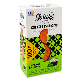 Грінки Jokers Extra Slice житньо-пшеничні сметана-зелень, 100г