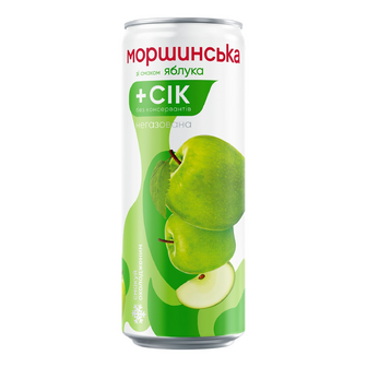 Напій соковмісний Моршинська зі смаком яблука з/б, 0.33л