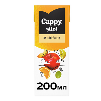Нектар Cappy Mini Мультифрукт пастеризований безалкогольний, 0.2л