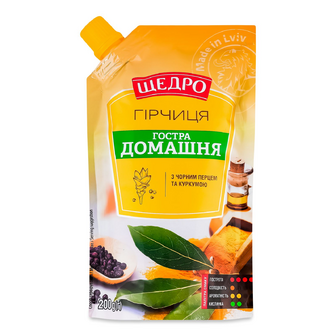 Гірчиця «Щедро» «Гостра» домашня, 200г