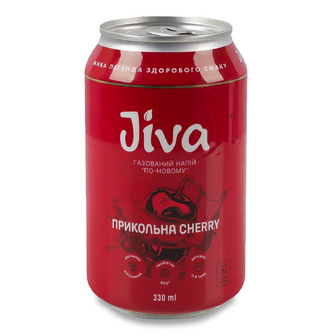 Напій соковий Лавка Традицій Jiva Прикольна черрі сильногазований з/б, 0.33л