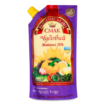 Майонез «Королівський смак» «Чудовий» 50% д/п, 300г