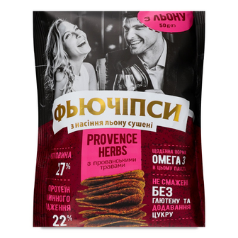 Чипси Лавка традицій Фьючіпси Provence Herbs з насіння льону, 50г