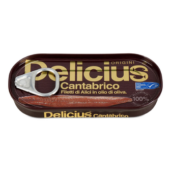 Анчоуси Delicius Кантабрійського моря філе в оливковій олії, 28г