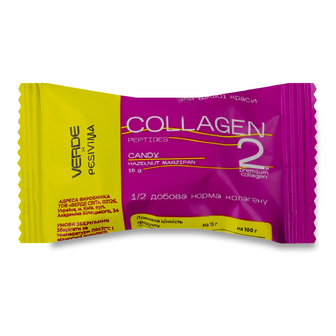 Цукерка Verde Collagen з фундучним марципаном, 15г