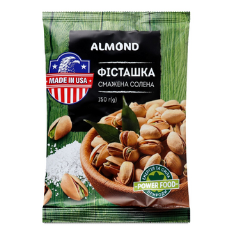 Фісташки Almond в лушпинні смажені, 150г