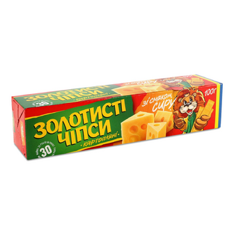 Чипси Золотисті зі смаком сиру, 100г