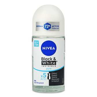 Дезодорант кульковий Nivea Pure «Невидимий захист для чорного і білого», 50мл
