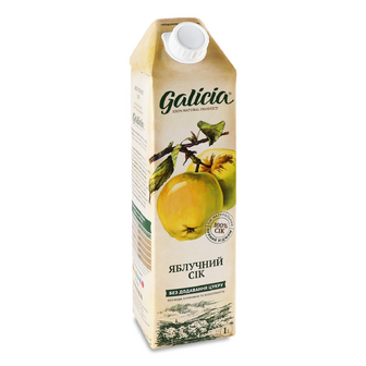 Сік Galicia яблучний прямого віджиму, 1л