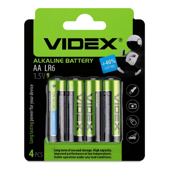 Батарейка лужна Videx AA LR6, 4шт/уп