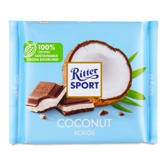 Шоколад молочний Ritter Sport з кокосово-молочним кремом, 100г