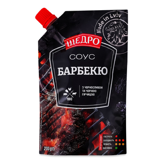 Соус «Щедро» «Барбекю» д/п, 200г