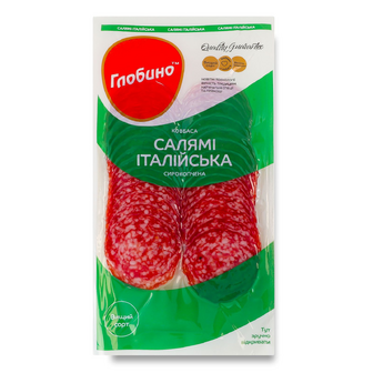 Ковбаса «Глобино» «Салямі Італійська» с/к в/ґ нарізка, 80г