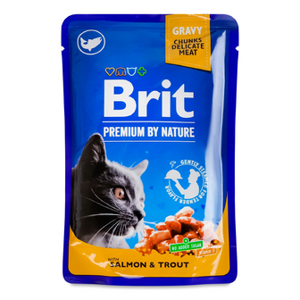 Корм для котів Brit «Преміум» з лососем та фореллю, 100г