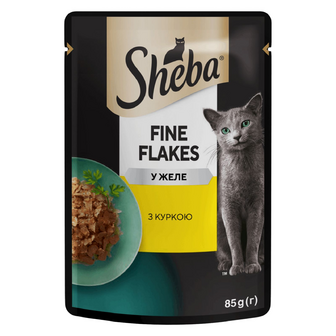 Корм для котів Sheba Black&Gold з куркою в желе, 85г
