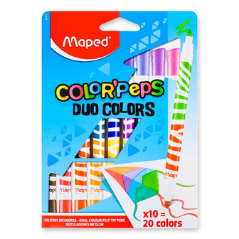 Фломастери Maped Color Peps Duo 20 кольорів, 20шт/уп