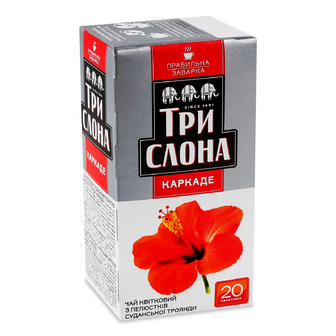 Чай квітковий Три слона Каркаде, 20*1.5г