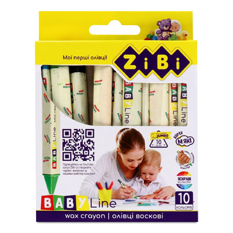 Олівці ZiBi Baby Line Jumbo воскові трикутні 10 кольорів, 10шт