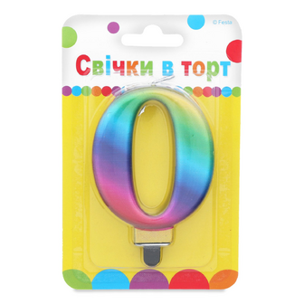 Свічка Festa «Цифра 0» кольорова, шт