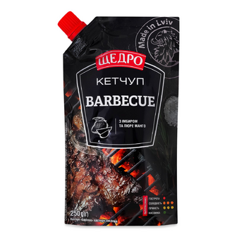 Кетчуп «Щедро» «Барбекю» д/п, 250г