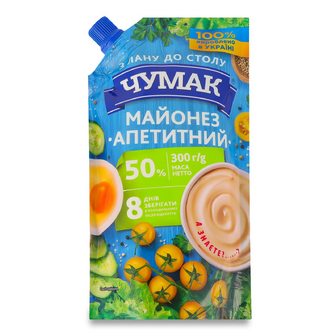 Майонез «Чумак» «Апетитний» 50%, 300г