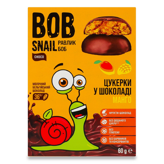 Цукерки Bob Snail мангові бельгійський молочний шоколад, 60г