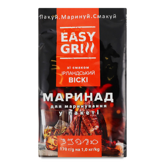 Маринад Easy grill зі смаком ірландського віскі в пакеті, 170г