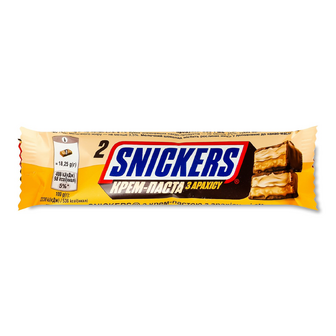 Шоколадий батончик Snickers Creamy з крем-пастою, 36.5г