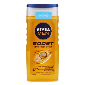 Гель для душу Nivea Men Boost для обличчя, тіла і волосся 3 в 1, 250мл