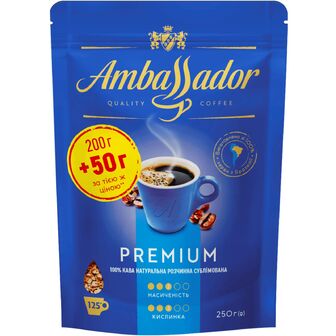 Кава розчинна Ambassador Premium натуральна сублімована, 250г