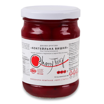 Вишня Cherry Twig коктейльна червона в сиропі без кісточки, 315г