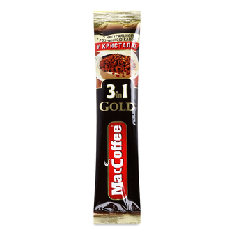 Напій кавовий MacCoffee Gold 3 в 1 розчинний, 16г