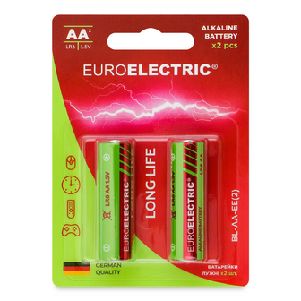 Батарейки лужні Euroelectric  АА 1.5V LR6 2 шт./уп., 2шт
