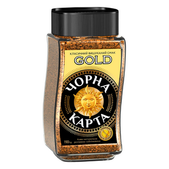 Кава розчинна «Чорна карта» Gold с/б, 190г