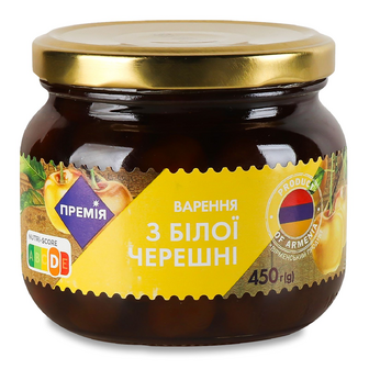 Варення «Премія»® з білої черешні, 450г