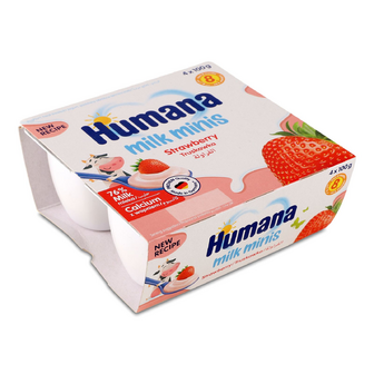 Продукт кисломолочний Humana Milk minis полуниця, 4*100г/уп