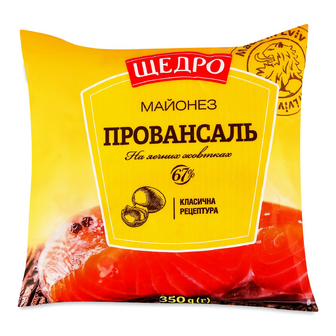 Майонез «Щедро» «Провансаль» 67%, 350г