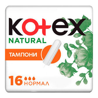 Тампони Kotex Natural Нормал, 16шт