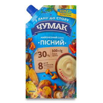 Соус «Чумак» «Пісний» майонезний 30% д/п, 300г