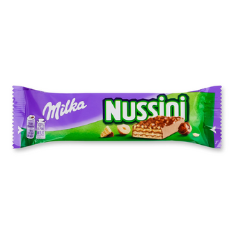 Вафлі Milka Nussini з фундуком і какао в молочному шоколаді, 31г