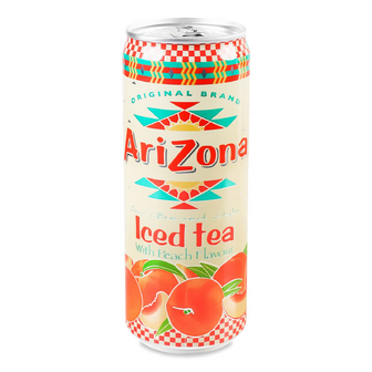 Чай холодний Arizona чорний зі смаком персика з/б, 0.33л