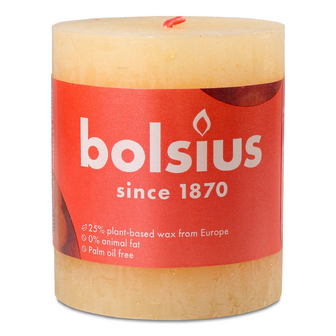 Свічка Bolsius «Рустик» Shine вершков жовтий 80х68 мм, шт