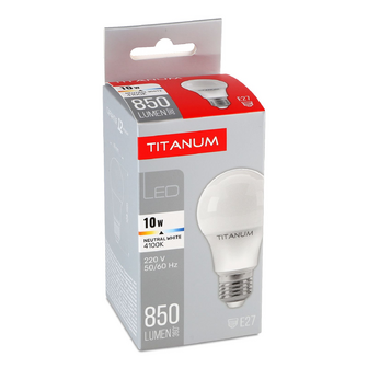 Лампа Titanum LED A60e 10W 4100K E27, шт