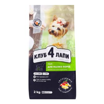 Корм для дорослих собак малих порід Club 4 Paws з куркою сухий, 2кг