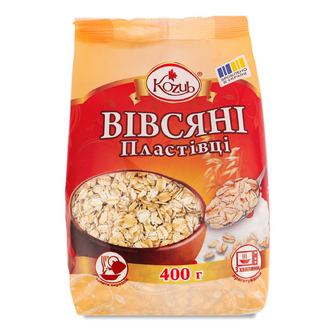 Пластівці вівсяні Козуб продукт в пакеті, 400г
