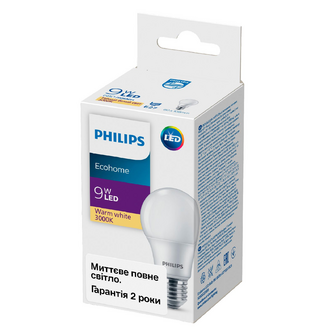 Лампа Philips Ecohome LED Bulb 9W 3000К E27 680Lm, шт