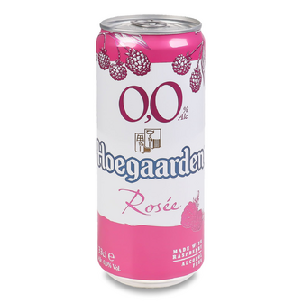 Пиво Hoegaarden Rosee світле безалкогольне з/б, 0.33л