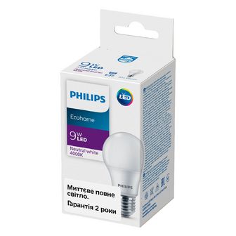 Лампа Philips Ecohome LED Bulb 9W 4000K E27, шт